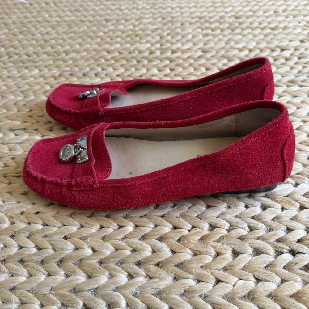 Michael Kors Red Suede Loafers Women’s Size 7